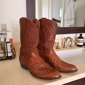 Men’s Tecovas Brown Exotic-Texture Alligator The Dillon Western Cowboy Boots